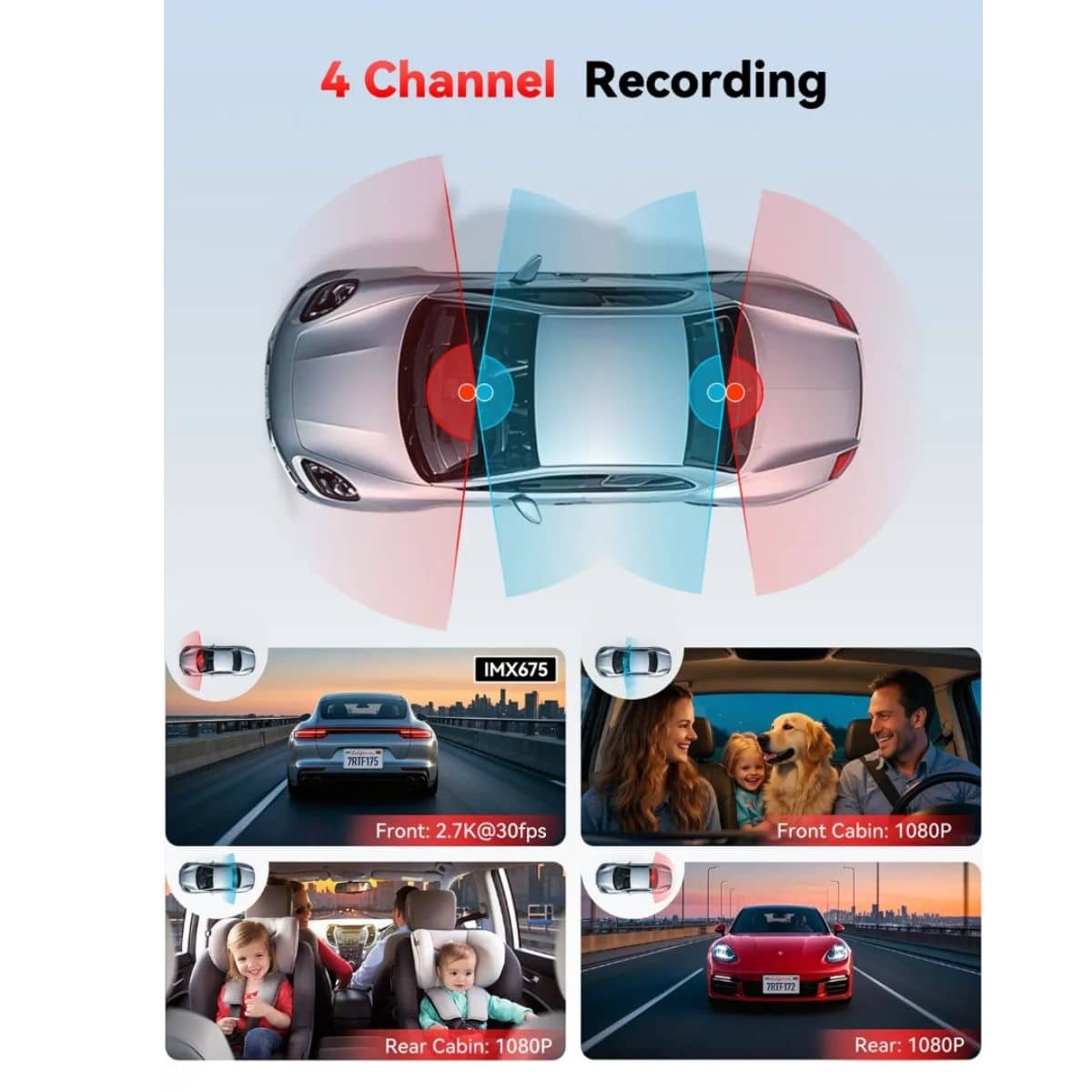 Dashcam Redtiger F17 PLUS 2.7K Quad Canal GPS WiFi