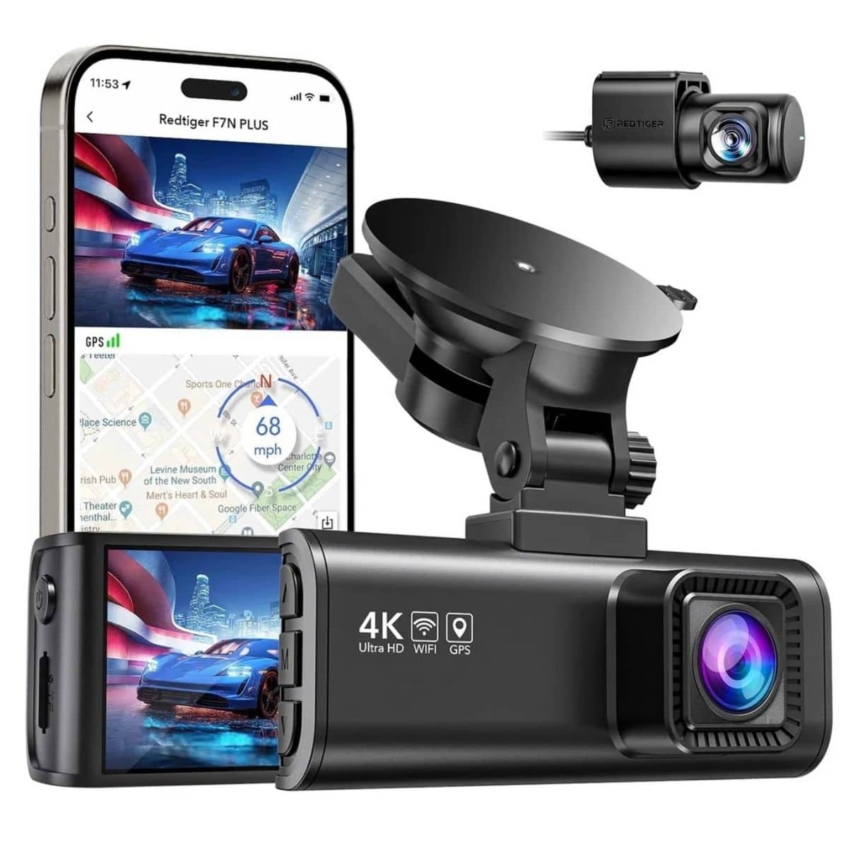 Dashcam Redtiger F7NP V07 4K Frontal Doble Canal GPS Wi-Fi