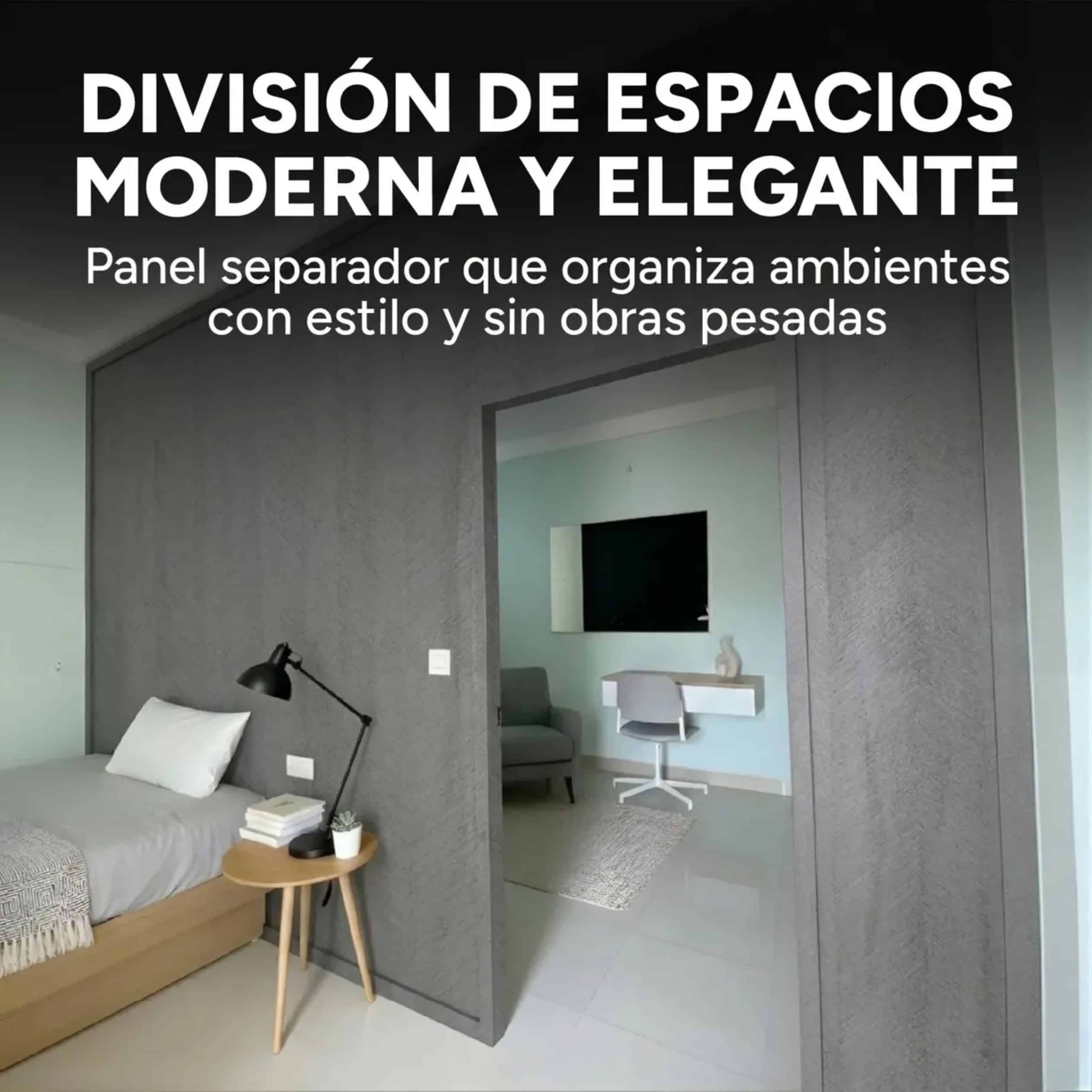 Panel Divisor Separador Ambiente 2,4X2,90m + 2 Riele 3m GRIS