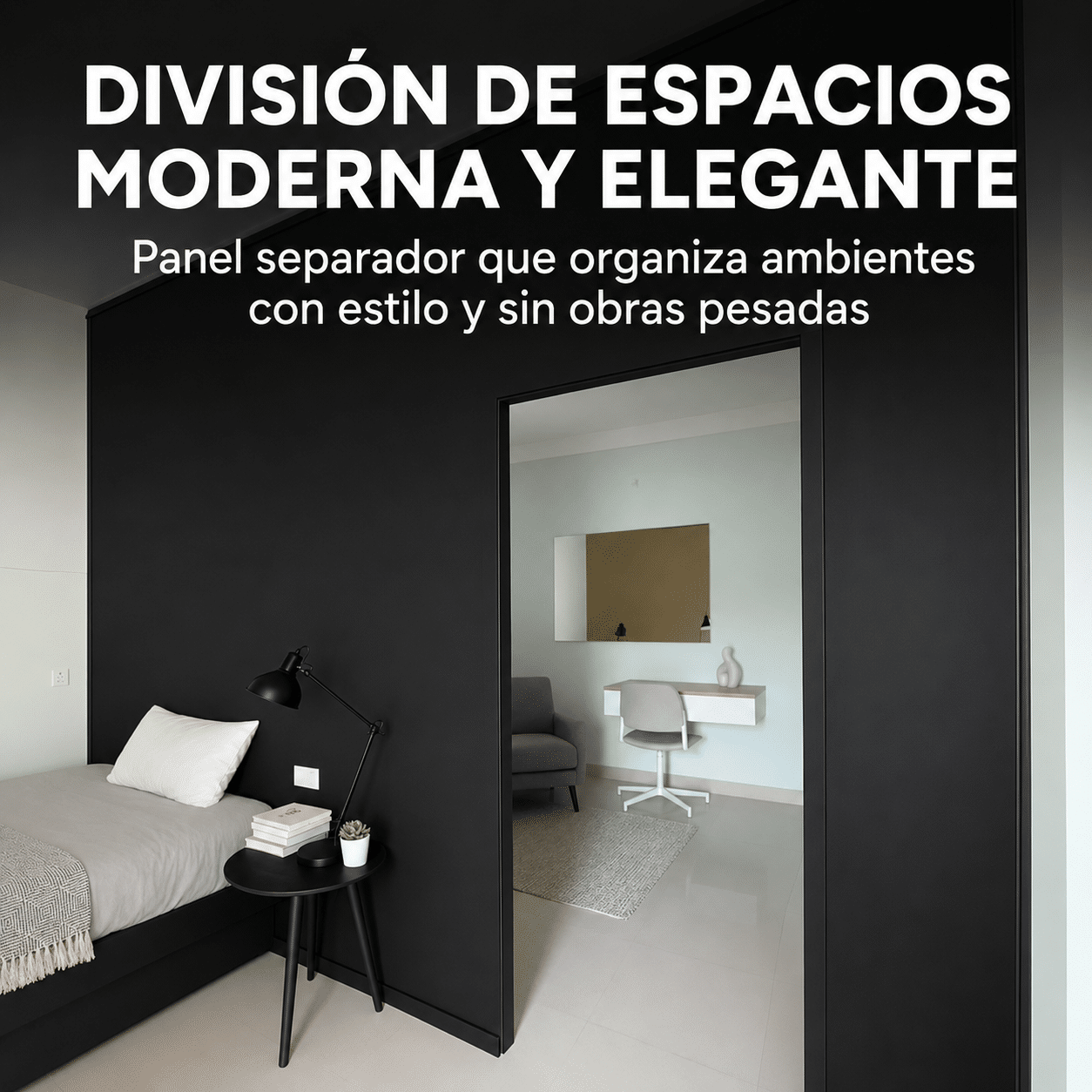 Panel Divisor Separador Ambientes 2,4 X 2,90m NEGRO