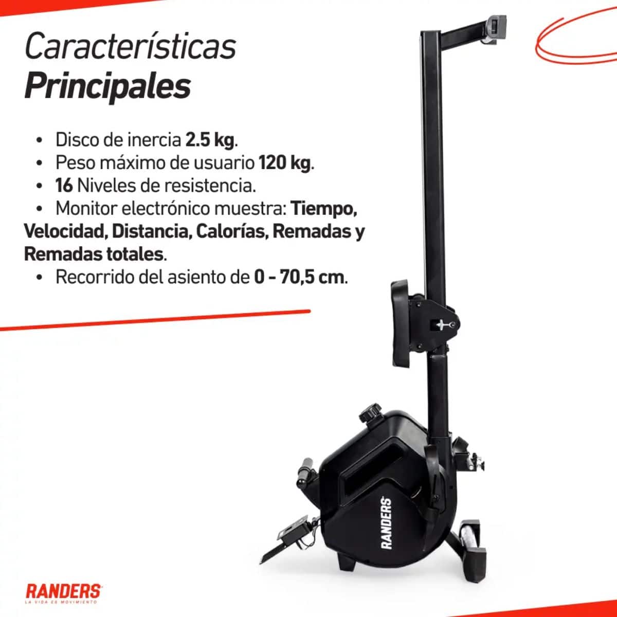 Simulador De Remo Magnetico Randers Arg-903-x De Acero