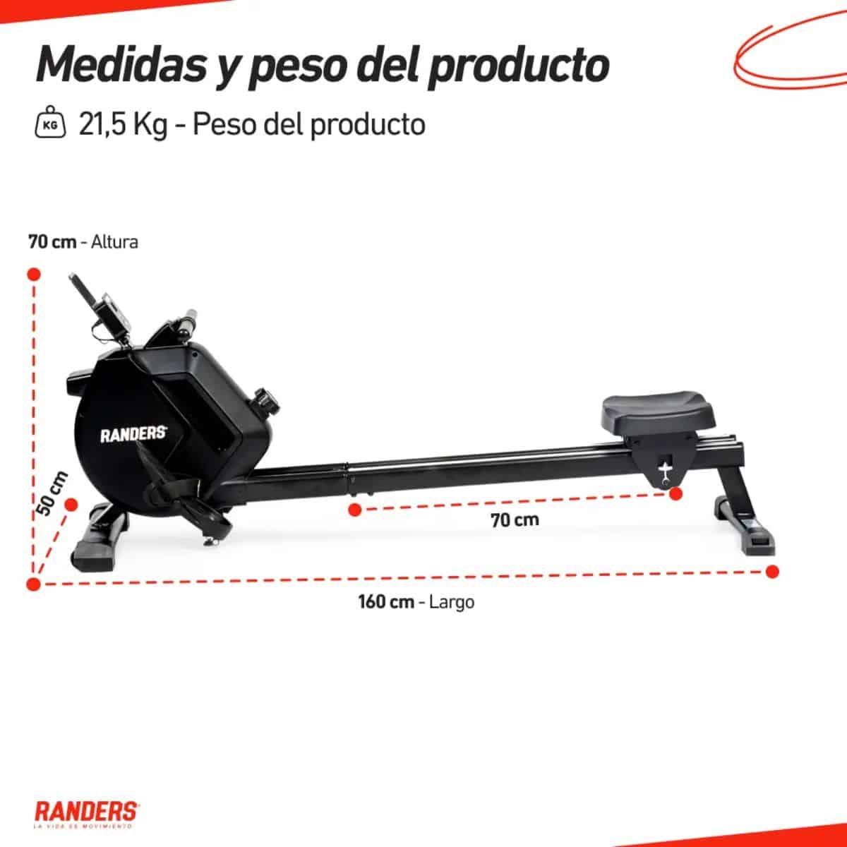 Simulador De Remo Magnetico Randers Arg-903-x De Acero