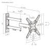 Soporte de pared Brateck Full-Motion brazo para TV hasta 43'