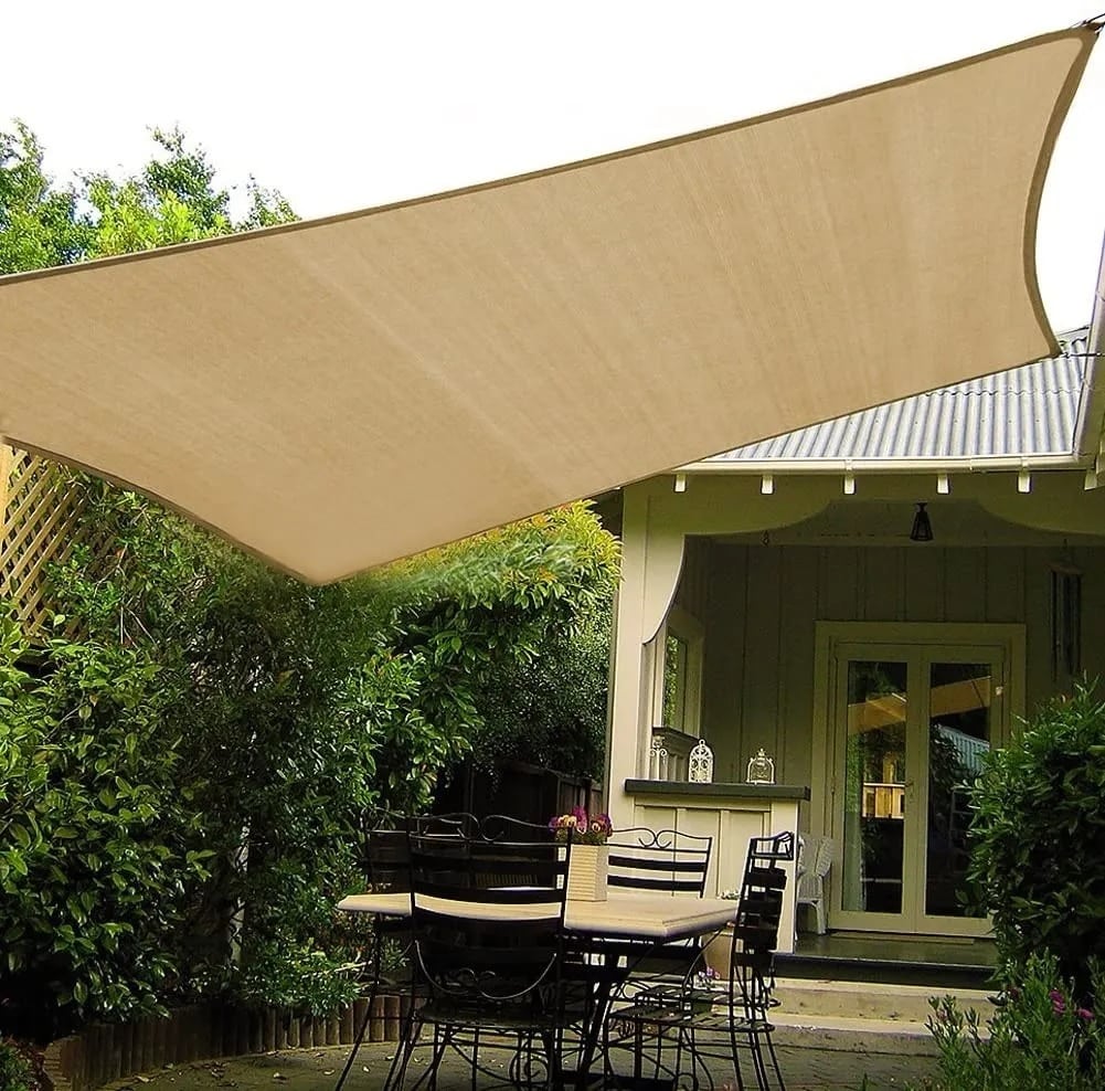 Toldo Vela Sombra viento/granizo Uv 2*2 Mts Cuadrado Beige