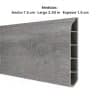 Zócalo SPC 05001 Símil Madera Gris 2,40 m Resistente al Agua