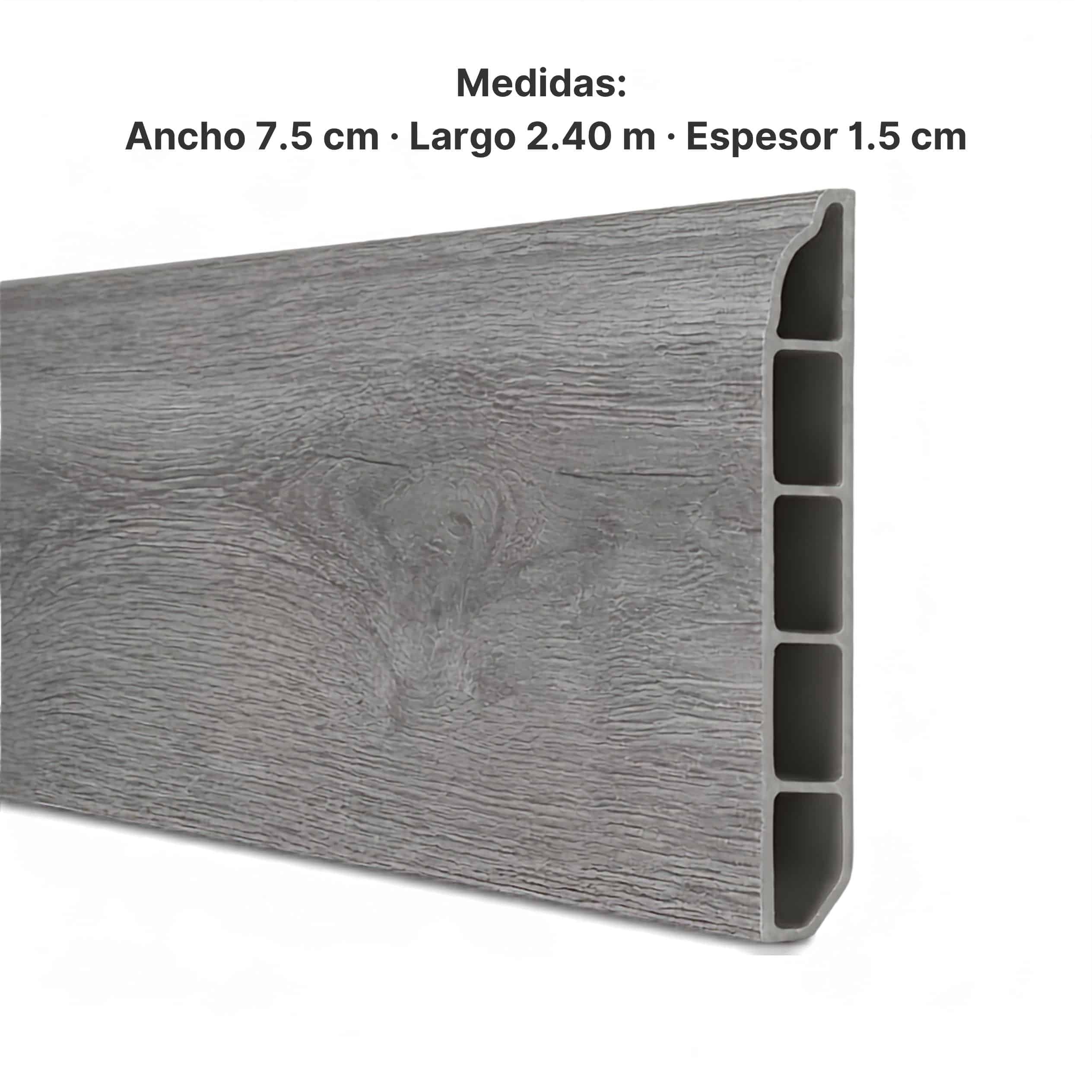 Zócalo SPC 05001 Símil Madera Gris 2,40 m Resistente al Agua