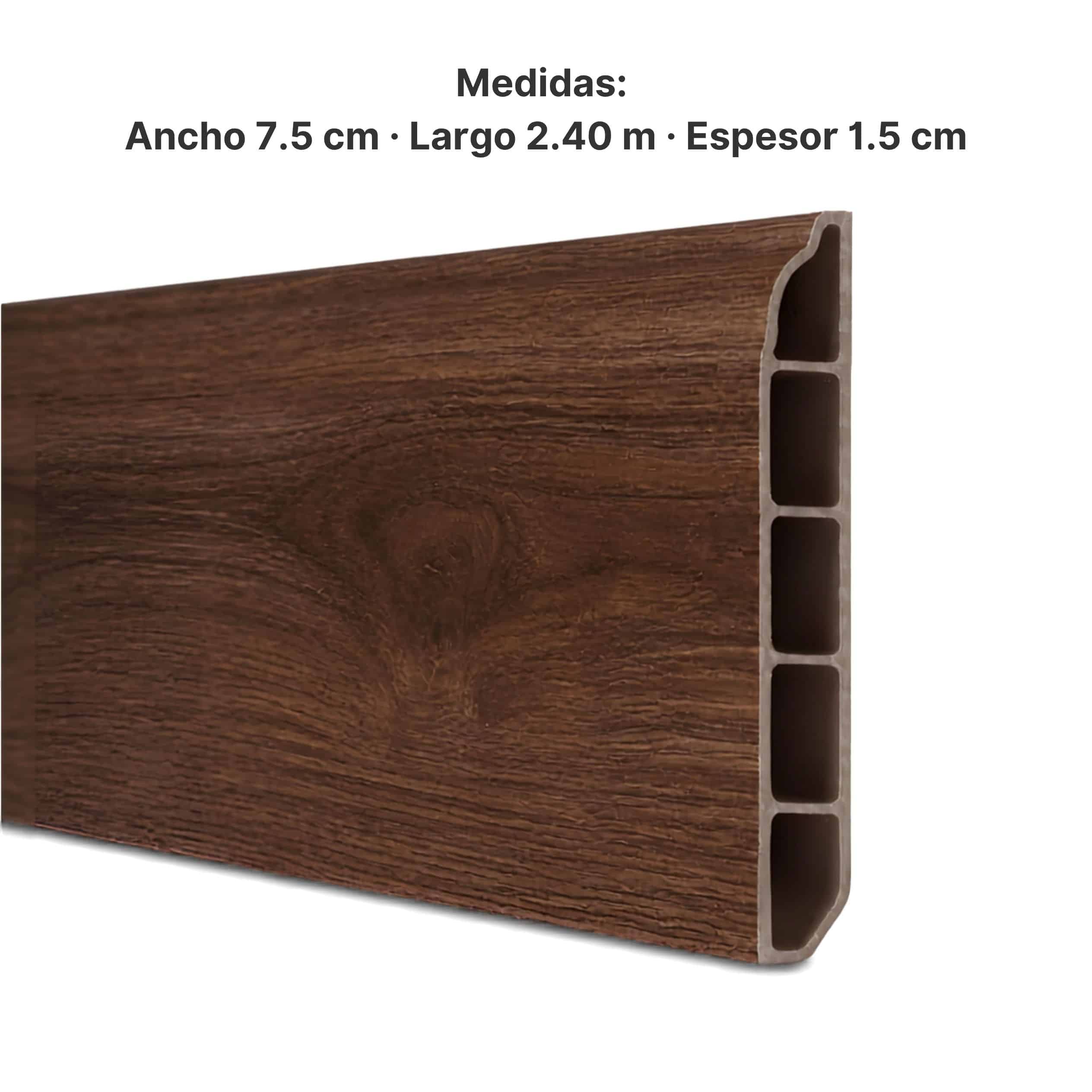 Zócalo SPC 05004 Símil Madera Nogal 2,40m Resistente al Agua